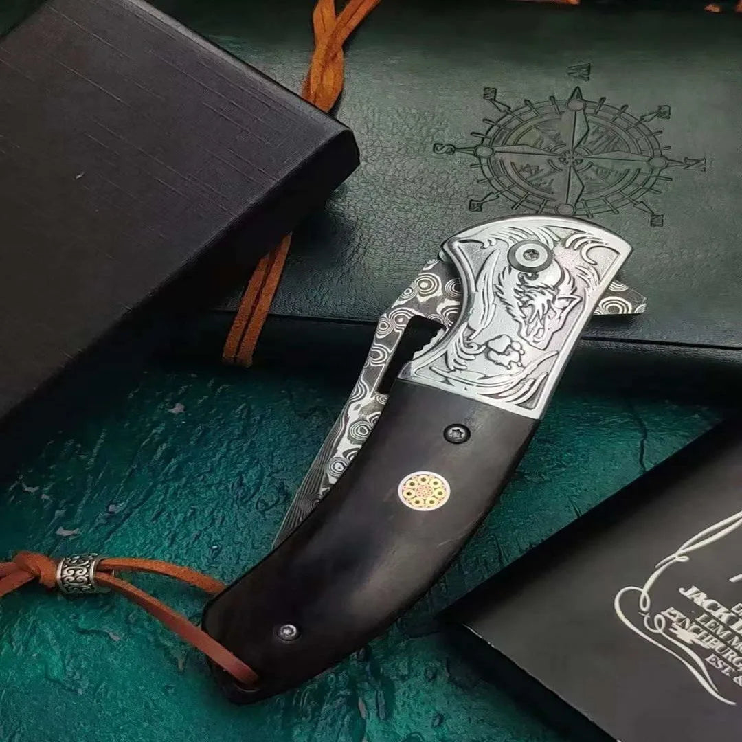 Navaja Lobo Plegable Damasco