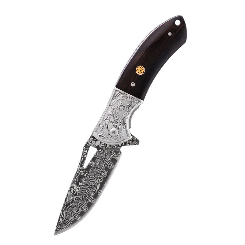 Navaja Lobo Plegable Damasco